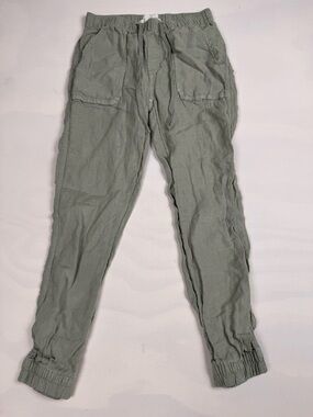 C&C California 100% Linen Jogger Pants Green Green Women’s XS